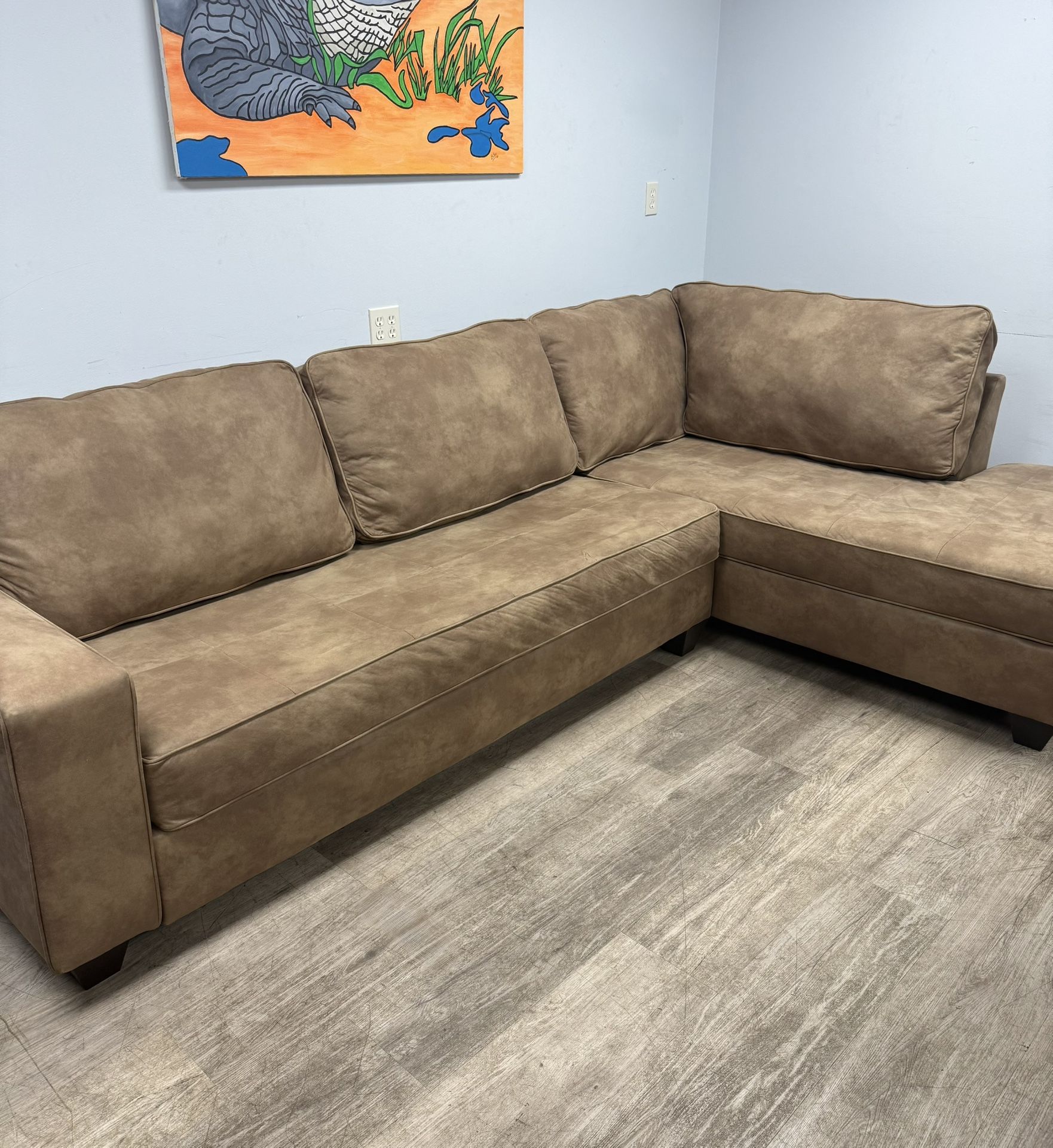 Delivery Included Stylish 2pc Tan Ashley Sectional