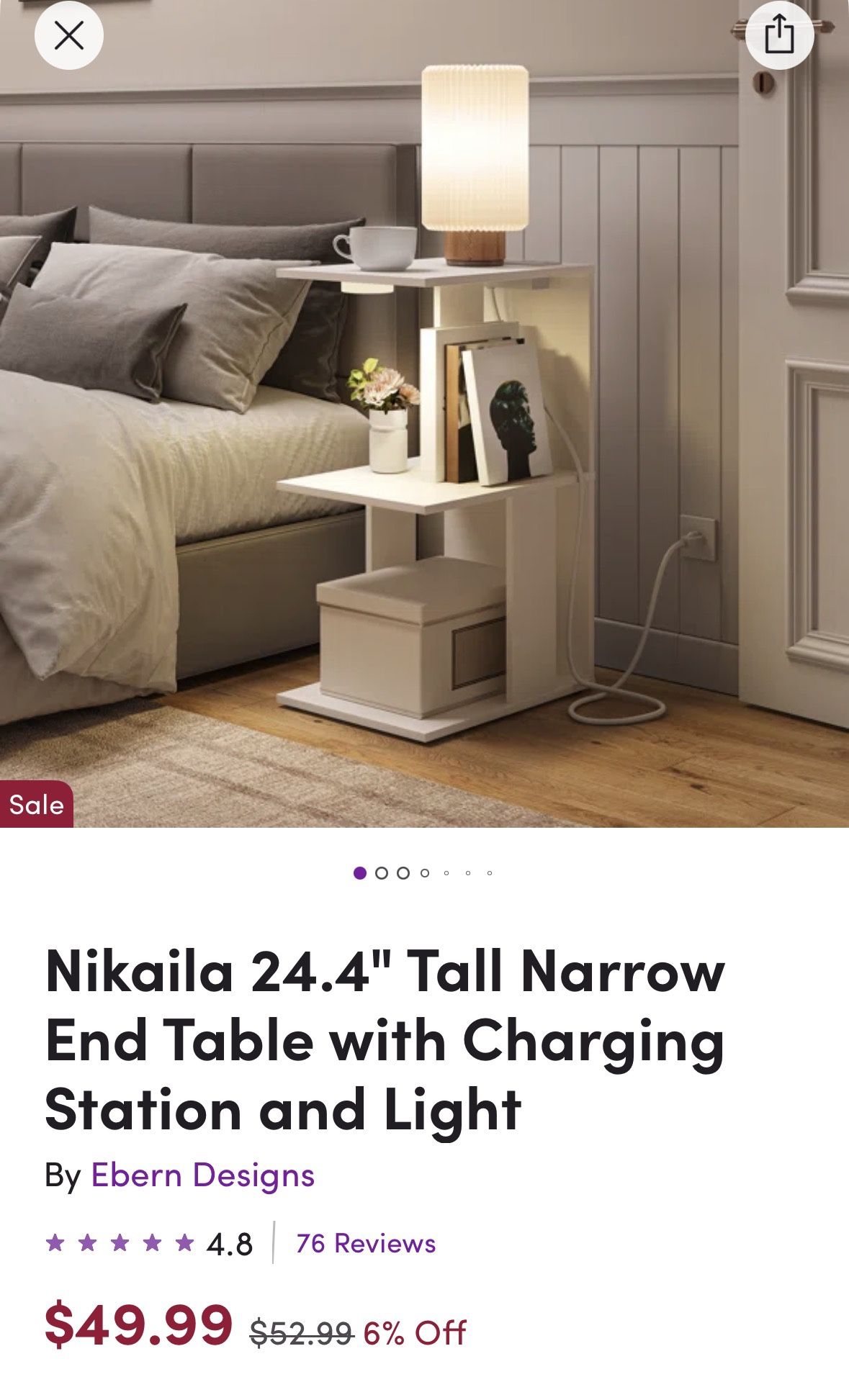 Wayfair Charging Side table