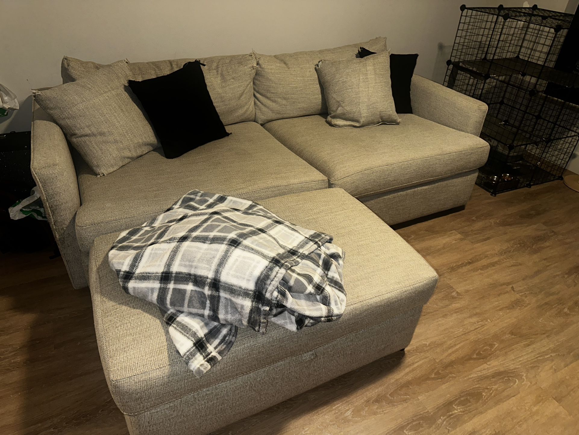 Couch and Ottoman For sale Upholstery Needed On The Couch Only