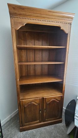 Tall wooden china cabinet/hutch