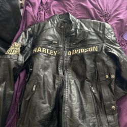Harley Davidson Biker Jacket Mens LARGE-NEW