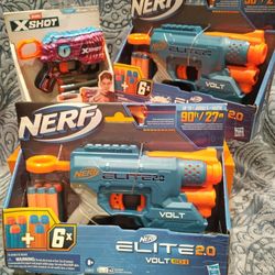Nerf Guns And Zuru X-shot 