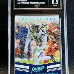 2019 Prestige ⚡️ Mike Williams ⚡️ Impressions Xtra Points Platinum 06/10 GMA 8.5 NM-MT+ 💎 - Los Angeles Chargers / New York Jets / Pittsburgh Steeler