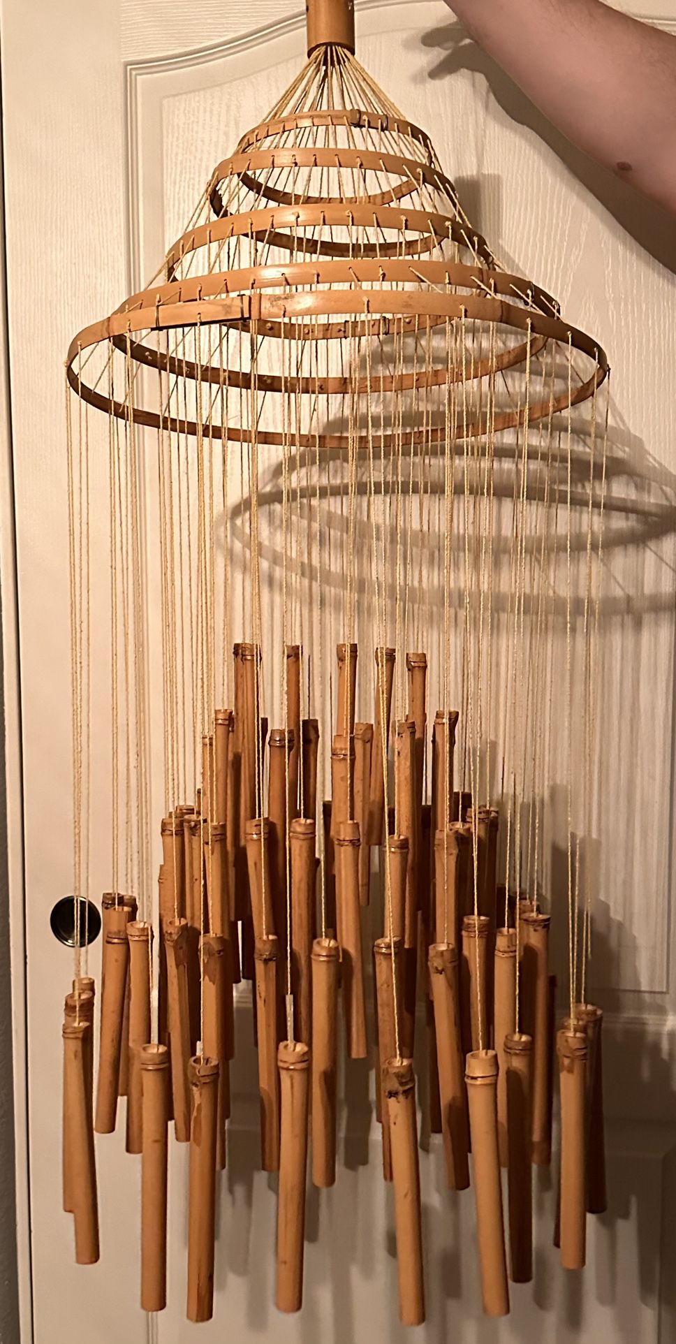 Vintage Large Bamboo Wind Chime 40”