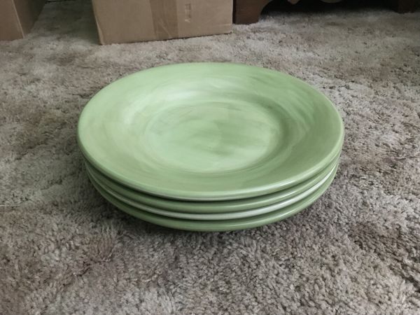 Pottery Barn Sausalito Sage Green Dish Set For Sale In Fontana