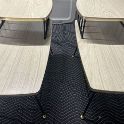 2 Vintage - 1960‘s MCM - 2 Tier Formica W/ Steel Base  Side Tables