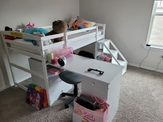 Bunk Bed With Storage And Desk Must Sell Today!