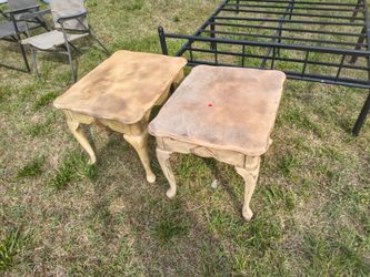 2 rustic end tables