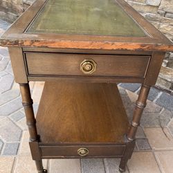 Rectangular End Accent Table Rustic Antique Wood