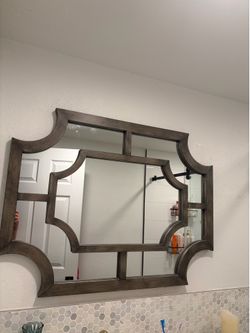 Beautiful sectional  grey mirror 30” x  40 “