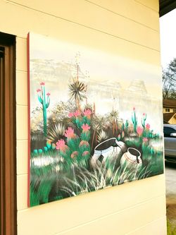 Gorgeous Large California Dessert Oil Painting