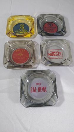 Vintage Reno Ashtray Palace Club Barbary Coast Nugget Sparks East Reno Lot of 5