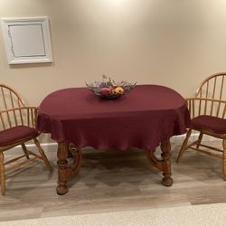 Antique Wood Table & Chairs