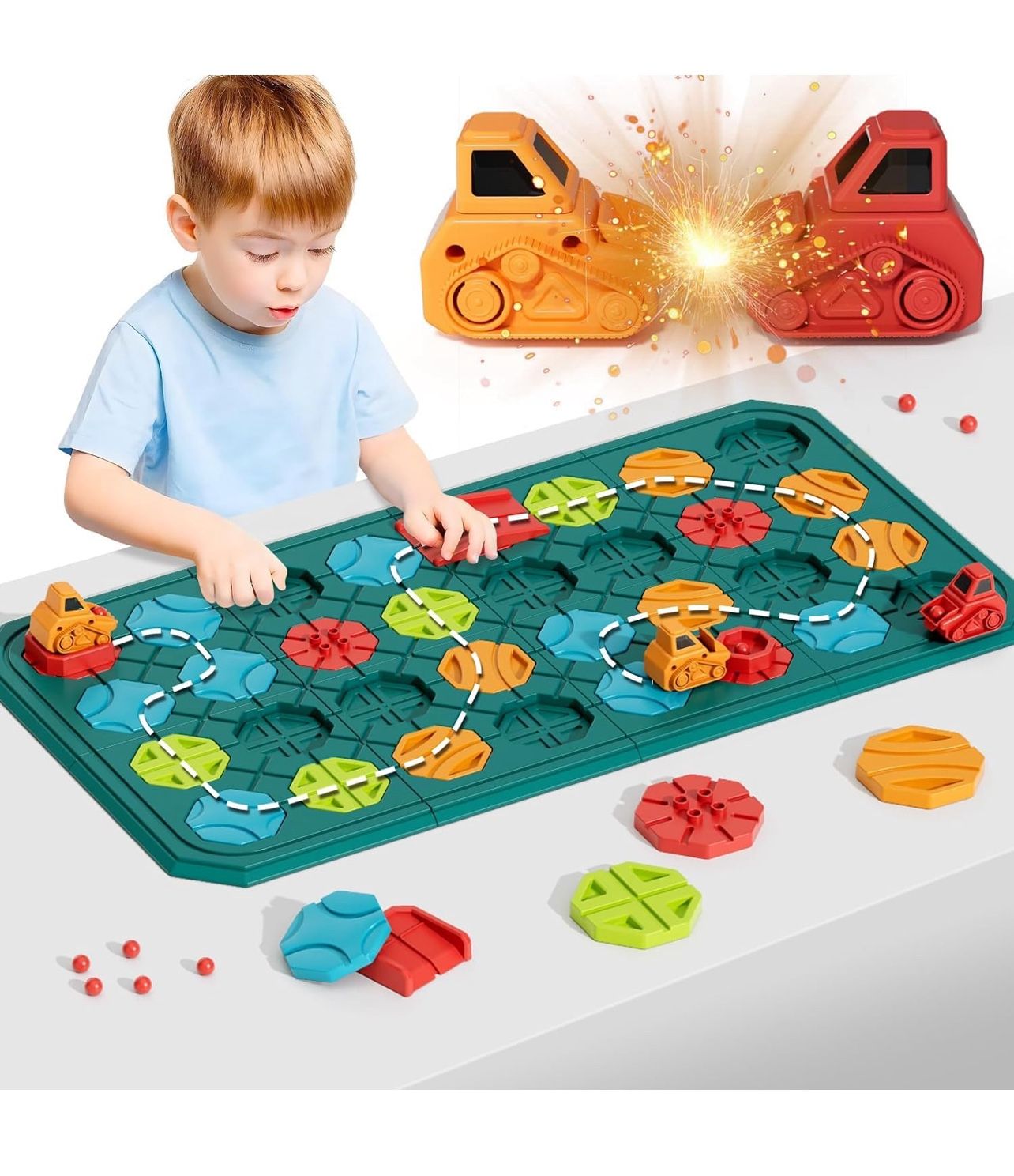 STEM Board Games Educational Learning Toys, Brain Teasers Puzzles Logical Road Builder, Montessori Preschool Birthdays Gifts for Kids Ages 3-8 Year Ol