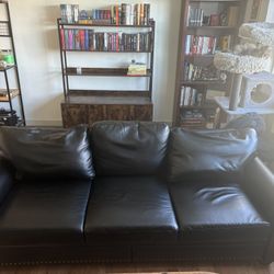 Black Faux Leather Couch 