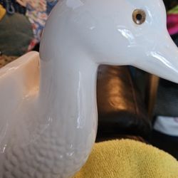 Vintage Hailstone Sutton White Ceramic Goose Bust Wall Hanging Decor