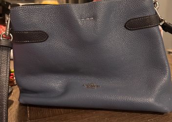 Coach blue leather purse