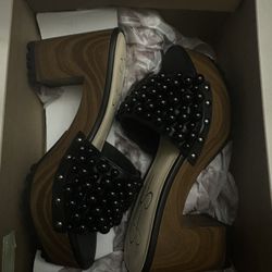 Black And Wood Jessica Simpson High Heels