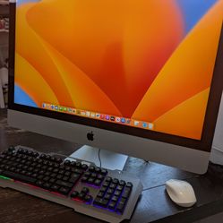 APPLE GRAY iMAC 5k HUGE 27" SCREEN QUAD INTEL CORE i7 16GB RAM WITH VENTURA 2024 COMPLETE