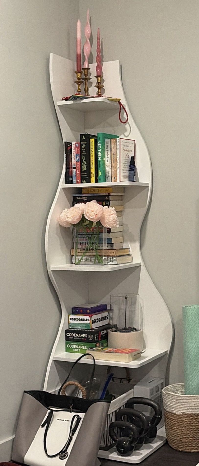 Tribesigns Corner Shelf, Modern 5-Tier Wall Corner Bookshelf