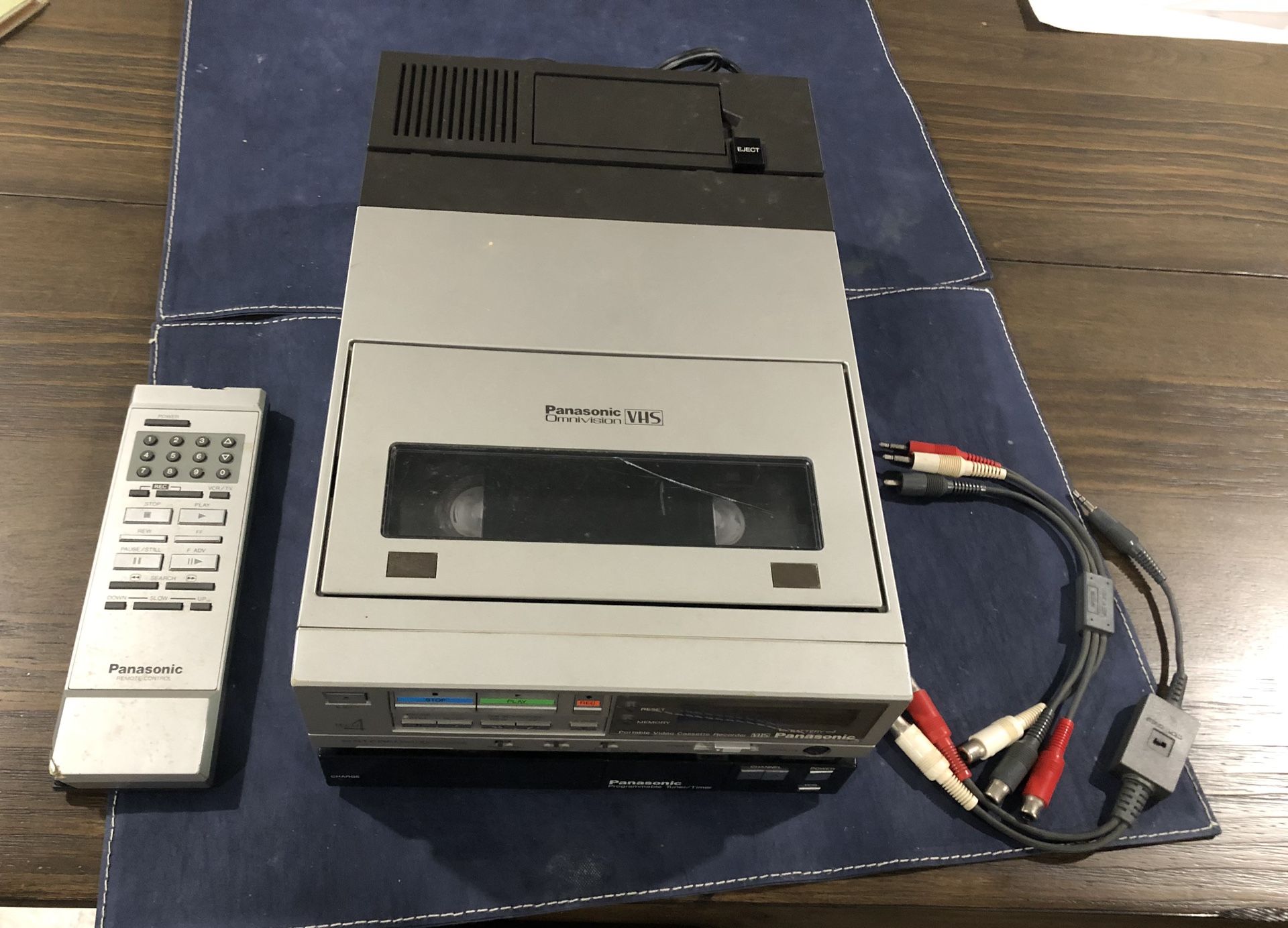 Vintage 1984 Panasonic PV-9000 & PV-A860 Portable Video Cassette Recorder VHS With Remote Control. untested but its from one owner. Sold as is