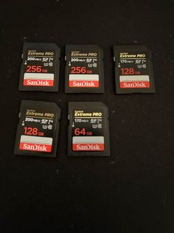 SanDisk Extreme PRO SDXC UHS-I SD Card s - 256 128 and 64gb