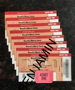 KNOTTS BERRY FARM TICKETS - Meet in Person