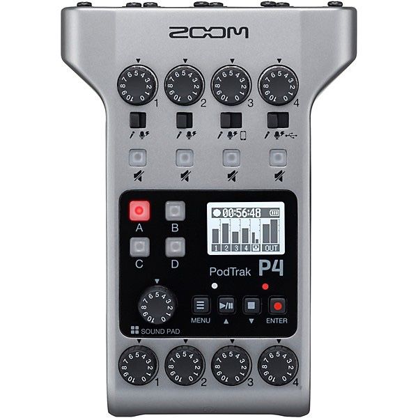 Zoom PodTrak P4 Portable Multitrack Podcast Recorder 