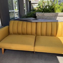 Mustard Yellow Futon Sofa – Modern Style 