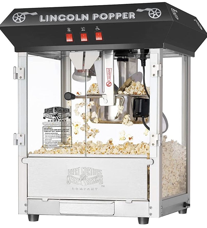 Great Northern Popcorn Black Bar Style Lincoln 8 Ounce Antique Popcorn Machine (Bar Style)
