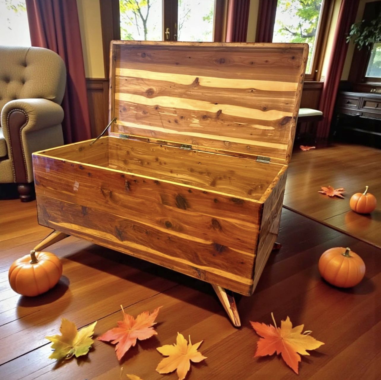 Vintage Aromatic Cedar Storage Chest Mid Century Modern Coffee Table