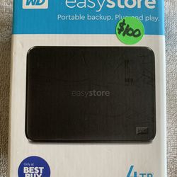 4TB WD_EasyStore Portable Backup HDD drive