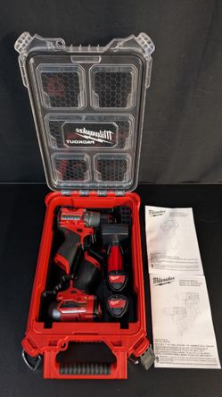 Milwaukee PACKOUT + Tools + Batteries + Charger + Insert/Tray