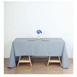 10 Rectangular Dusty Blue Tablecloths