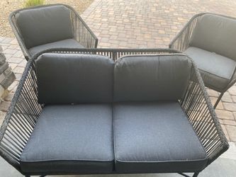 3-Piece Woven Cord Patio Conversation Set