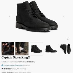 Thursday Men Boots Captain Stormking Lug Sole Matte Black NIB 11.5 Men