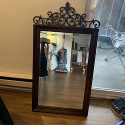 Antique Vintage Wood Mirror