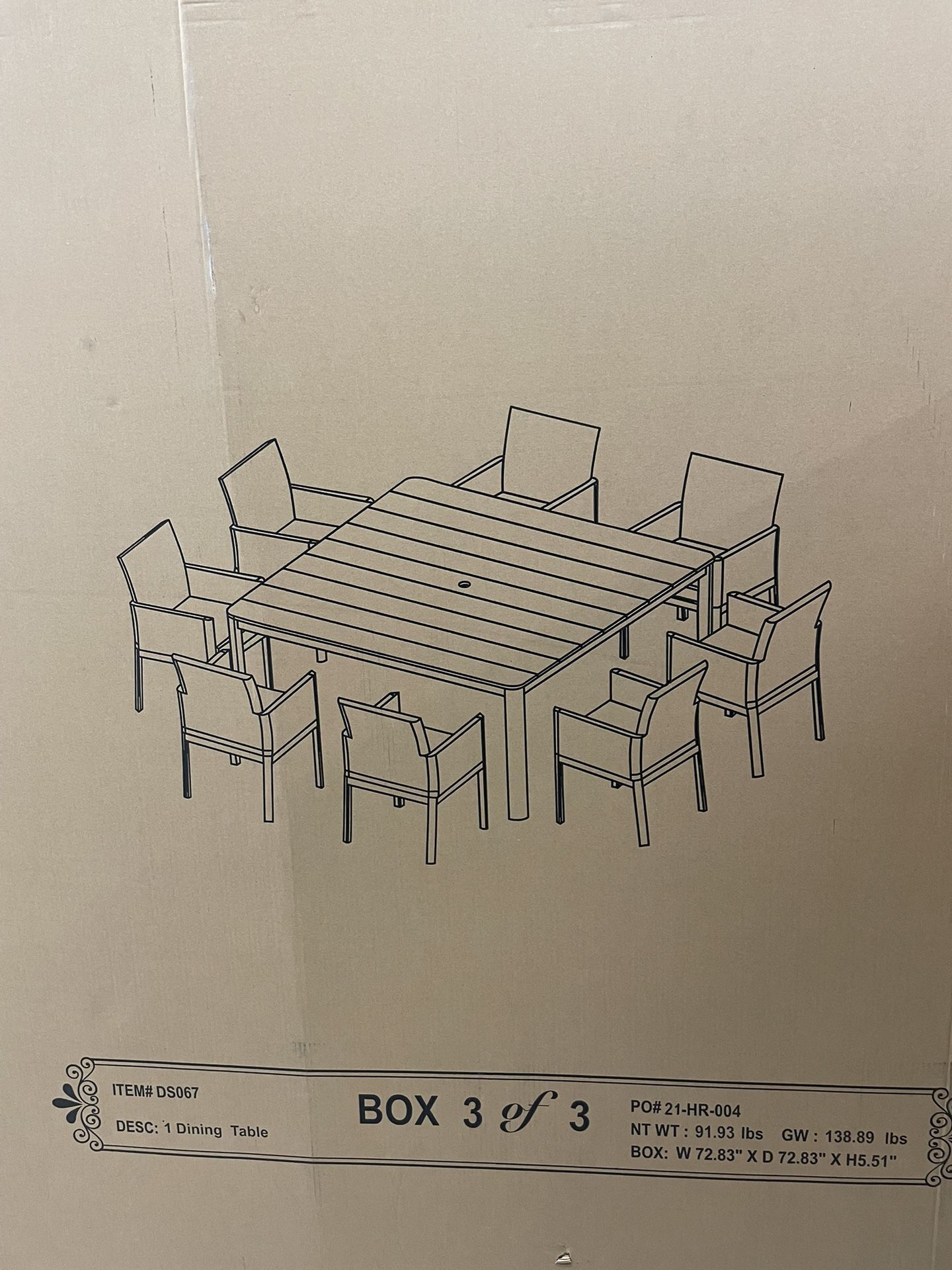 Palermo 9 Pieces Dining Set Foe Outdoor Area