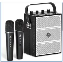 100W Powerful Voice Amplifier with 2 Wireless Microphones S99 Big Pro Sound Portable Speaker with Microphone, Bluetooth Speaker PA System Karaoke Mach