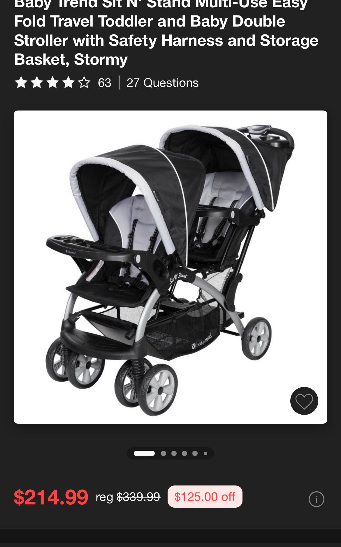 Babytrend Double Stroller