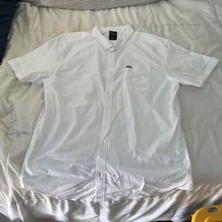White XXL RVCA collard Dress Shirt