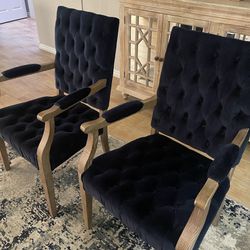 Two Blue Accent Chairs 