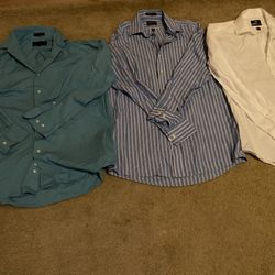 Men’s Size Medium Dress Shirts, Lot Of 3