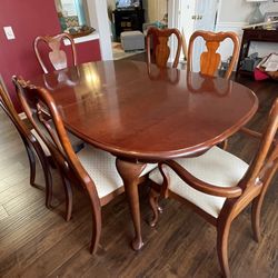 Wood Dining Table And 6 Chairs 