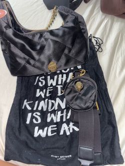 Kurt Geiger Quilted Black & Gold Bag