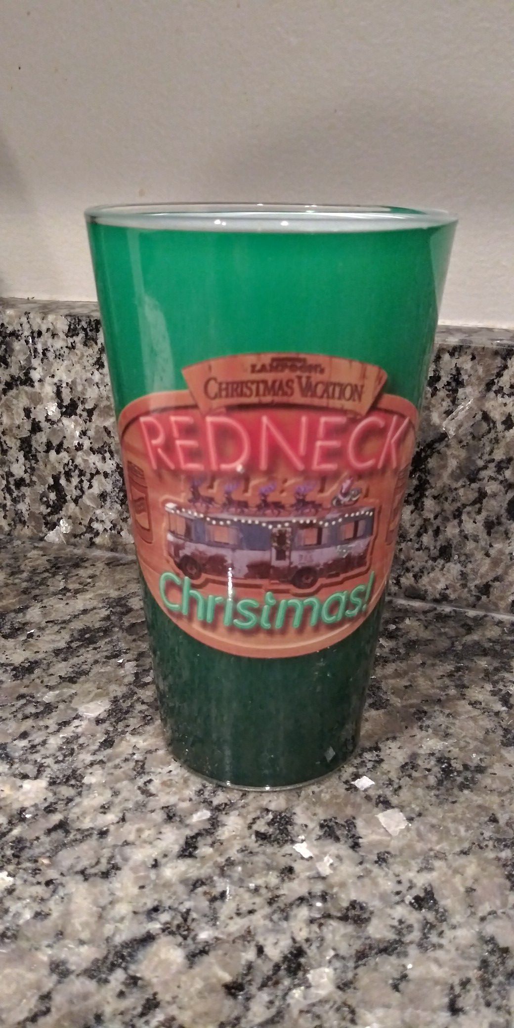 National Lampoons Christmas Vacation glass cup. 5"