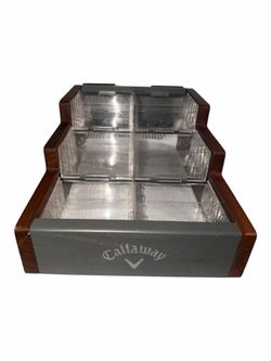 Callaway Golf Wooden Organizer w/ Compartments – Wall Mountable Storage
