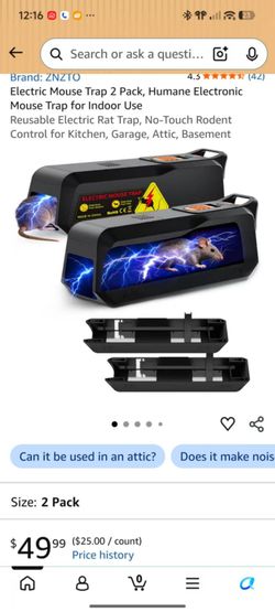 (wholesale Only) ZNZTO Electric Mouse Trap 2 Pack