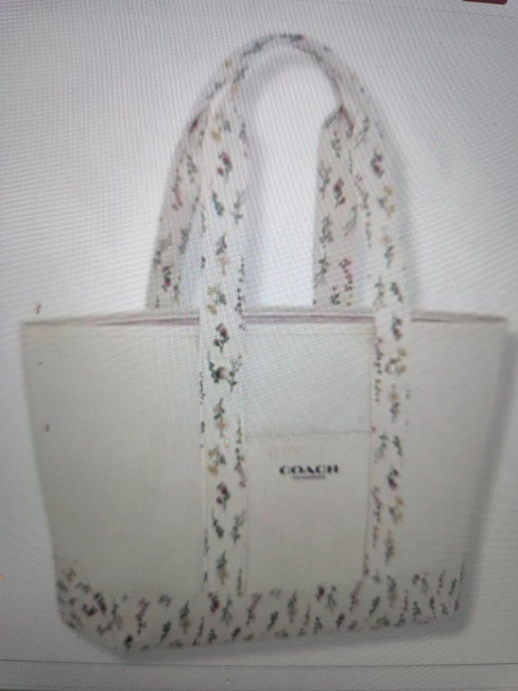 Coach Limited Edition White Floral Tote Bag