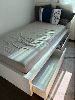 Ikea Malm Twin Bed with storage